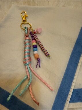 Pastel Beaded Tassel Keychain - Pink, Mint, Purple